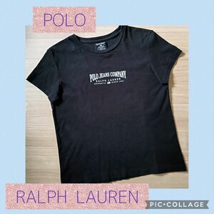 POLO JEANS 黒Ｔシャツ Ｍ RALPH LAUREN 半袖 ポロジーンズ ロゴプリント ラルフローレン 