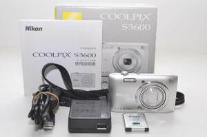 ★極上美品★Nikon ニコン COOLPIX S3600 シルバー 元箱 #A174