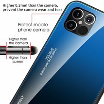 おまけ付き ブルーレッド iphone12mini ケース グラデーション 耐衝撃 カバー ガラス アイフォン 12 mini スマホ Blue Red 青 赤_画像8