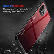 おまけ付き ガーネット iphone14 ケース グラデーション 耐衝撃 カバー ガラス アイフォン 14 スマホ Garnet Red 赤_画像4