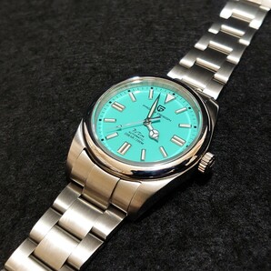 美品 PAGANI DESIGN パガーニ デザイン メンズ ウォッチ ターコイズ ブルー文字盤 腕時計 セイコー 7S26 自動巻き ムーブメント PD-1690 の画像8