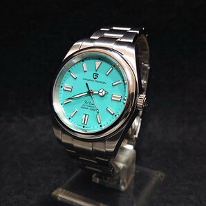 美品 PAGANI DESIGN パガーニ デザイン メンズ ウォッチ ターコイズ ブルー文字盤 腕時計 セイコー 7S26 自動巻き ムーブメント PD-1690 の画像2