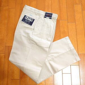 未使用 ヴィンテージ ポロ ラルフローレン Polo Ralph Lauren CHINO ANDREW PANT メンズ チノパン COTTON100% 2タック ワイド パンツ 34/34