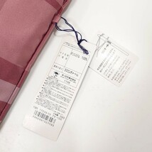 未使用 英国 BURBERRY バーバリー チェック柄 上品 レディース 折り畳み傘 ピンク ボルドー カバー付 バッグ収納 梅雨 携帯 軽量 雨具 日傘_画像9