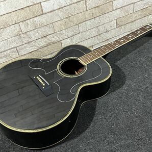 133●〇 希少 Morris WJ-50 BLK アコースティックギター アリス 谷村新司モデル 星インレイ / モーリス アコギ 〇●の画像1