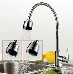 【新品】キッチン 洗面用 シャワー 切り替え付き 自由可動 単水栓 蛇口 シングルレバー シャワーノズル シャワーヘッド 洗面台 ST11