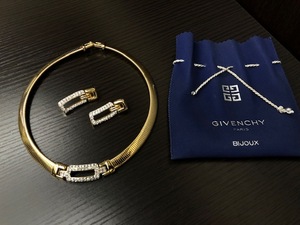 『★GIVENCHY ジバンシー イヤリング ネックレス ペア セット vintage アクセサリー 現状品 レターパックプラス発送可』