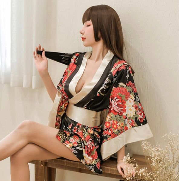 花魁 コスプレ セクシー 着物 セット 過激 ガウン ナイトガウン セクシーランジェリー 和風 カップル ナイトウェア ランジェリ