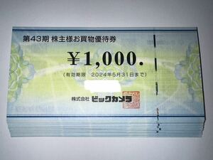 匿名送料無料　ビックカメラ 株主優待券33,000円分 有効期限2024年5月31日