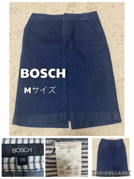 BOSCHデニムミニスカート ストレッチ素材で動きやすい【24時間以内匿名配送】 デニムスカート タイトスカート インディゴ 濃紺