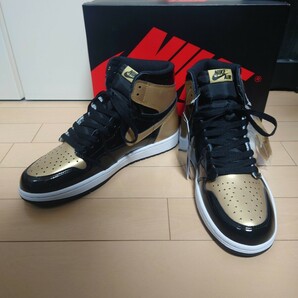 新品未使用 ナイキ エアジョーダン1 レトロ ハイ OG ゴールドトゥ NIKE AIR JORDAN 1 RETRO HIGH OG GOLD TOE 861428-007 27.5㎝:US9.5の画像1