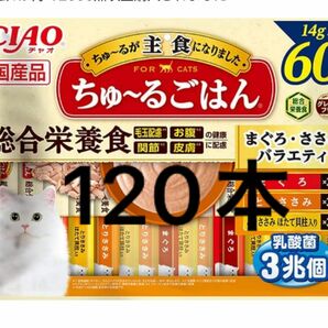 いなば　チャオ　ちゅ〜るごはん　総合栄養食　まぐろささみバラエティ　14g×120本　ちゅーるごはん　ちゅーる　ちゅ〜る　バラ梱包