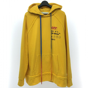 【中古】OFF-WHITE　19AW　Industrial Y013 Hoodie　M　OMBB057F19E30016　イエロー　オフホワイト[240066141041]