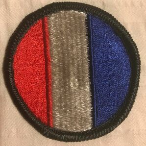 ワッペン　トリコロール　刺繍ワッペン　丸　輪の部分はグレー　円　サークル　アメリカ陸軍総軍 FORSCOM ミリタリーワッペン