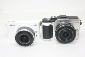 【ミラーレス一眼レフカメラ2台まとめ売り】 Nikon 1 J2・OLYMPUS E-PL2 レンズセット #3345-225