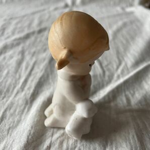 人形 陶器製 置物 レトロ 女の子&子羊の画像5