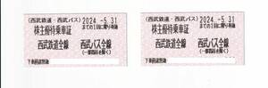 西武ホールディングス株主優待〈西武鉄道・西武バス　株主優待乗車証 2枚〉