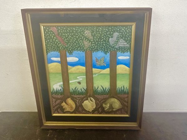 Authentisch! Koichi Watanabe Frühlingsbesuch Nr. F10 Ölgemälde Tiergemälde Größe 45, 5 x 53 cm, Malerei, Ölgemälde, Tierzeichnung