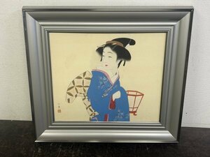 Art hand Auction Author unknown Ito ``Akari'' Autographed F8 Japanese painting Figure Bodhisattva Size 41.5 x 49cm, painting, oil painting, portrait