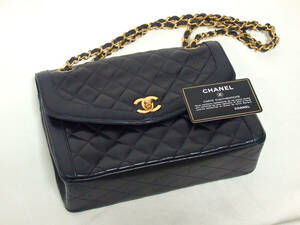 G49763☆CHANEL シャネル マトラッセ23 ラムスキン ブラック ※ギャラ・シールあり