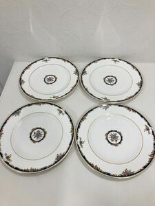 WEDGWOOD ウェッジウッド OSBORNE オズボーン 4枚セット プレート 洋食器 中皿 花柄 黒壺印 イギリス製 直径約20.5㎝