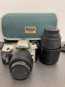 Nikon F50D PANORAMA フィルムカメラ カメラセット AF レンズ2本付属 カメラバッグ付き 作動未確認 ジャンク品