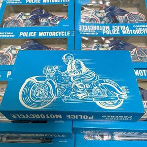 大量まとめ 【日本製】ブリキ バイク 昭和レトロ 当時物 POLICE ポリス FRICTION POWERED 大量21個 未チェック 保管品の画像3