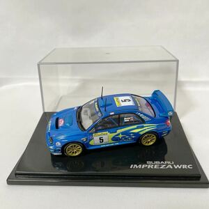 MTECHエムテック 1/43 スバルインプレッサ WRCワールドラリーチャンピオンカー5号車 ブルー レーシングモデルミニカー 保管品