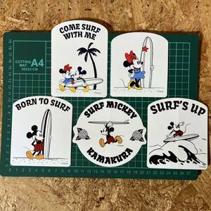 SURF MICKEY Disney KAMAKURA LIMITED 5枚 STICKER ステッカー シール 鎌倉 限定 サーフ ミッキーマウス ミニーマウス ディズニー 紫陽花