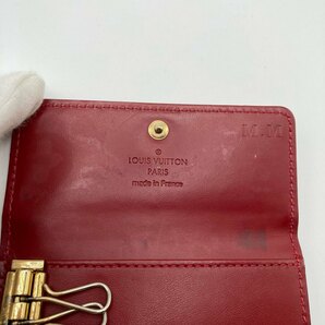 １円～ A-1 60 LOUIS VUITTON ルイヴィトン M91976 ミュルティクレ4_モノグラム・ヴェルニ ４連 レッド TH4079 エナメルの画像6