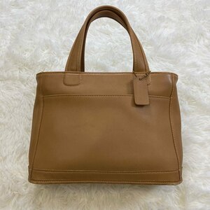 1円～　A-1　80　COACH　コーチ　ハンドバッグ　オールレザー　9303　オールドコーチ　キャメル