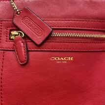 １円～　A-8　60　COACH　コーチ　ショルダーバッグ　レッド　レザー　クロスボディー　swingpack_画像7