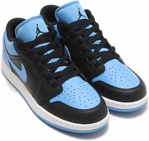 送料無料 23.5cm●ナイキ NIKE エア ジョーダン 1 ロー AIR JORDAN 1 LOW GS 553560-041 青 黒 スニーカー AJ