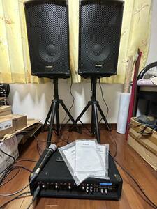 Alesis PA system 280w4ch mixer speaker stand Mike 