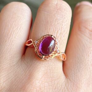 天然石 逸品アメジスト（紫水晶）のリング(指輪)（A3593）の画像4
