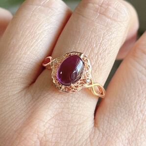 天然石 逸品アメジスト（紫水晶）のリング(指輪)（A3593）の画像1