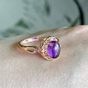 天然石 逸品アメジスト（紫水晶）のリング(指輪)（A3593）の画像7