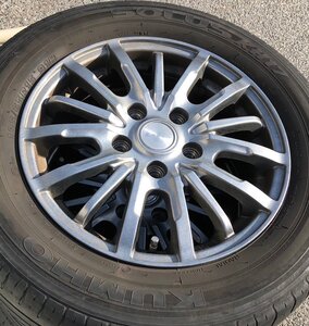 $OG$ ヤマト家財便Bランク×2 REBEN レーベン 社外ホイール 15インチ 5穴 4本セット KUMHOタイヤ付き 195/65 R15 A2404-016