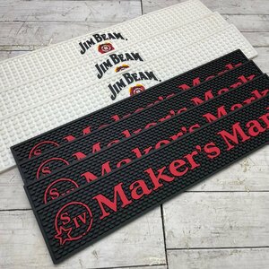 ♭M♭ JIMBEAM ジムビーム Maker’ｓＭａｒｋ メーカーズマーク バーマット BarMat グラス置き セット ７枚 中古品 ♭J-231133