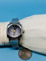 (F04)ブラックフェイズ(*'▽')シチズン・フリーウェイ（電池交換済み）シルバーレディス腕時計USED（送料全国一律185円）素敵な時計です。_画像8