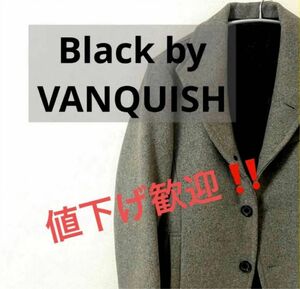 【BLACK by VANQUISH】Pコート ショート グレー カジュアル Sサイズ 