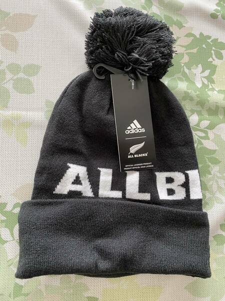 新品・未使用品　adidas ビーニー ラグビーウェア オールブラックス [ユニセックス]　サイズ（57-60cm）色黒　品番FYO19 ￥3,290＋税