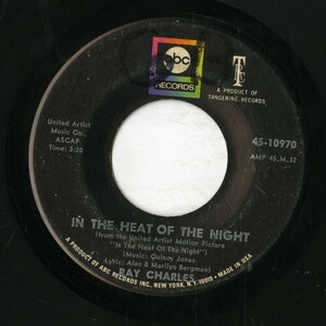 【7inch】試聴　RAY CHARLES 　　(ABC PARAMOUNT 10970) IN THE HEAT OF THE NIGHT / SOMETHING'S GOT TO CHANGE