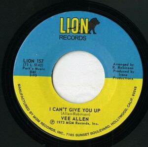 【7inch】試聴　VEE ALLEN 　　(LION 157) LET'S MOOVE AND GROOVE TOGETHER / I CAN'T GIVE YOU UP