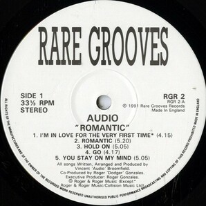 【ＬＰ】 AUDIO (VINCENT BLOOMFIELD) 「 ROMANTIC 」 ( RARE GROOVE 2 )の画像3