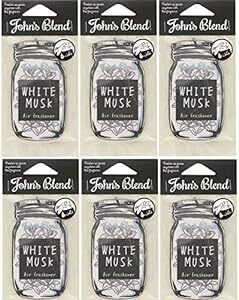 【６個セット】John’sBlend エアーフレッシュナー WHITEMUSK ノルコーポレーション OAJON0101 ムスクの