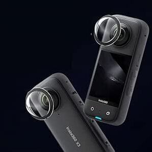 KYK SHOW Insta360 x3 用 粘着式レンズガード カメラレンズ保護 x3 液晶保護フィルム 曲面対応 反射低減 指の画像5