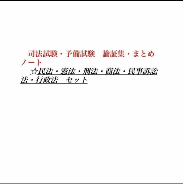 司法試験・予備試験　まとめノート　論証集