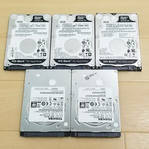 内蔵型HDD 500GB×5【中古・CrystalDiskInfo正常確認済み】【メーカー混在】(B346)