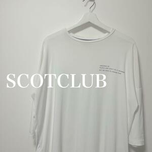 SCOTCLUB スコットクラブ　英字　七分袖　トップス　白　ホワイト